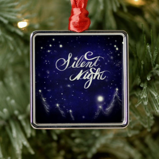 Stille Nacht, heilige Nacht - Schneeszene Ornament Aus Metall (Baum)