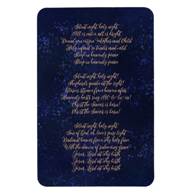 Stille Nacht, heilige Nacht, Weihnachtslieder Magnet (Vertikal)