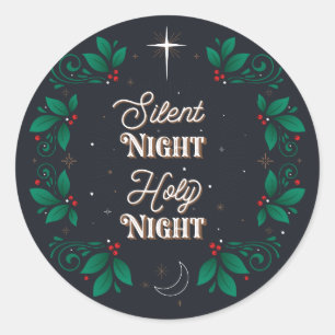Stille Nacht, heilige Nachtaufkleber Runder Aufkleber