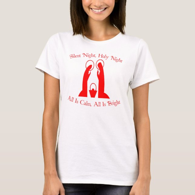 Stille Nacht, heiliger Nachtdamennativity-T - T-Shirt (Vorderseite)