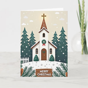 Stille Nacht Kirche Weihnachtskarte Karte
