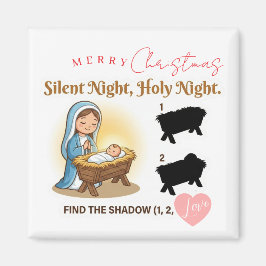 Stille Nacht Krippenszene Finde das Schatten-Spiel Magnet
