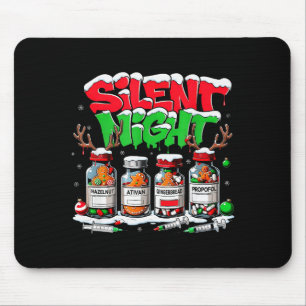 Stille Nacht Lustige Rn Er Krankenschwester Weihna Mousepad