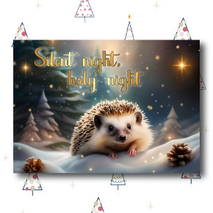 Stille Nacht Niedlicher Igel Christlich Weihnachte Feiertagskarte
