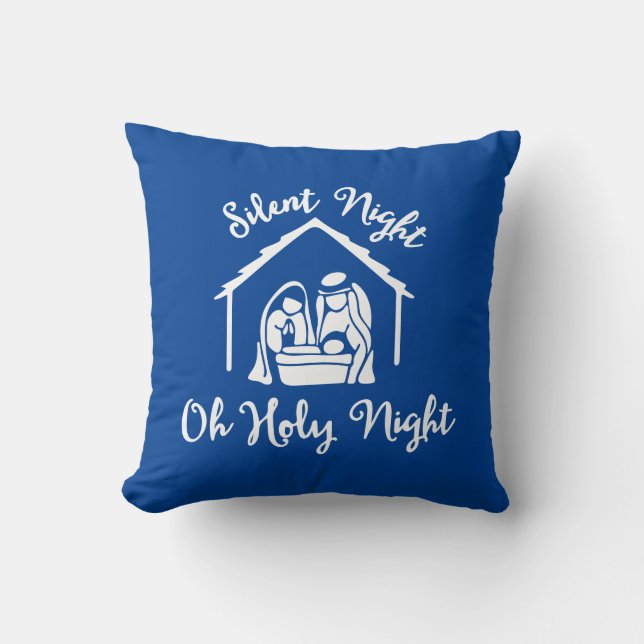 Stille Nacht Oh Heilige Nachtkrippe Kissen (Vorderseite)