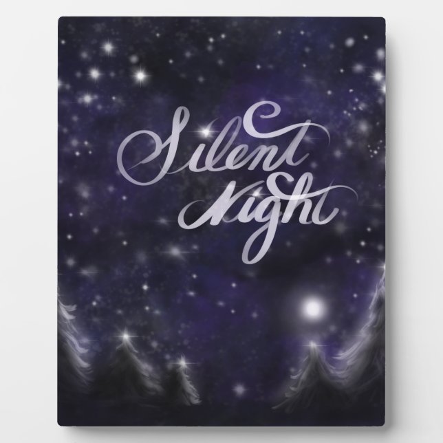 Stille Nacht - romantische Schneeszene Fotoplatte (Vorderseite)