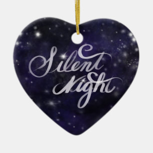 Stille Nacht - romantische Schneeszene Keramik Ornament