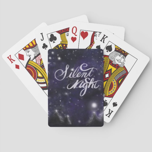 Stille Nacht - romantische Schneeszene Spielkarten (Rückseite)