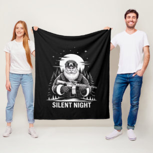 Stille Nacht Santa Weihnachten Militär Veteran  Fleecedecke