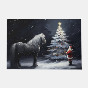 Stille Nacht - Schönes Pferd und Weihnachten Fußmatte