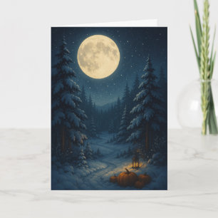 Stille Nacht unter dem Mond - Gemütliche Weihnacht Karte