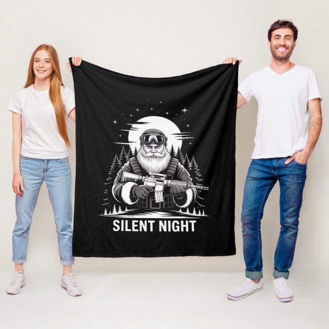 Stille Nacht Weihnachten Militärveteran Fleecedecke (Beispiel)