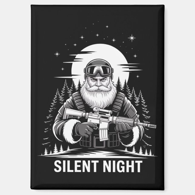Stille Nacht Weihnachten Militärveteran Magnet (Vorderseite)