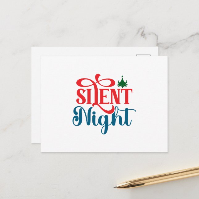 Stille Nacht Weihnachten Postkarte (Vorderseite/Rückseite Beispiel)