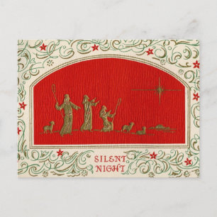 Stille Nacht Weihnachten Vintage Postkarte