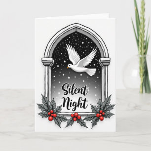 Stille Nacht Weihnachts-Tauben-Karte Karte