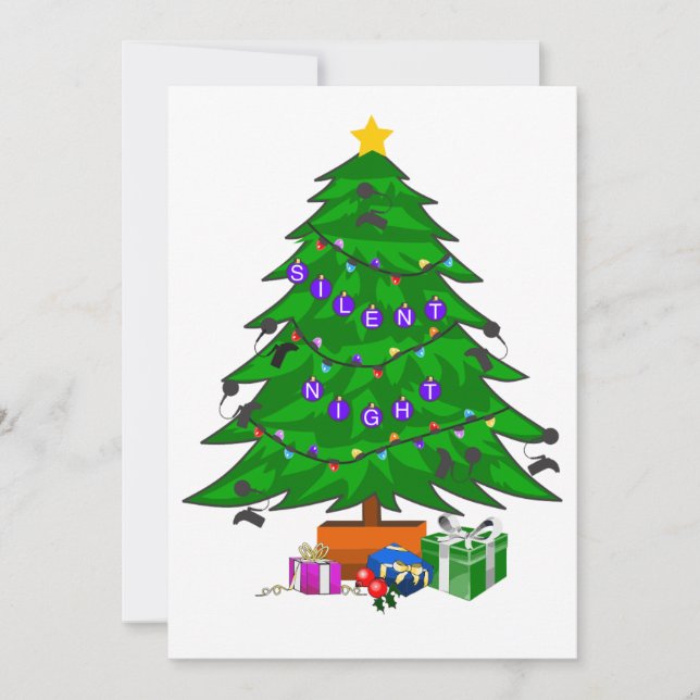 Stille Nacht Weihnachtsbaumkarte Einladung (Vorderseite)