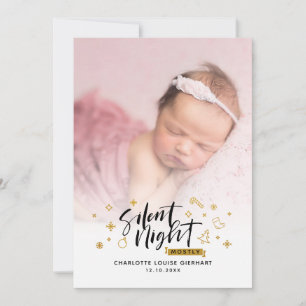 Stille Nacht Weihnachtsferien Baby Birth Foto Ankündigung