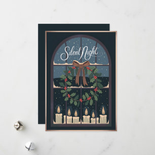 Stille Nacht Weihnachtsgrußkarte Feiertagskarte