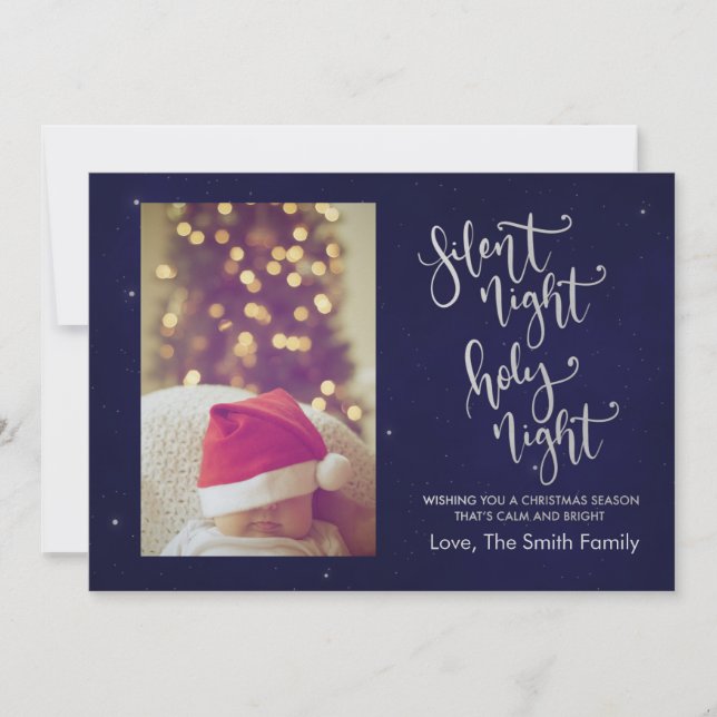 Stille Nacht | Weihnachtskarte Feiertagskarte (Vorderseite)