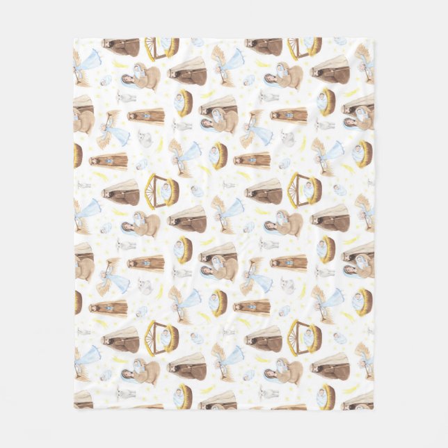Stille Nacht Weihnachtskrippe Fleece Blanket (Vorderseite)