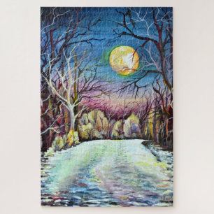 Stille Nacht Winter Vollmond in Schweden
