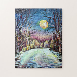 Stille Nacht Winter Vollmond in Schweden