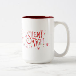 Stille Nächte Moderne Weihnachtstypografie Zweifarbige Tasse