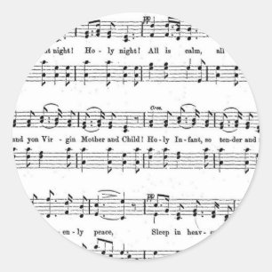 STILLE NACHTheiliges NACHTNotenen-WEIHNACHTSlied Runder Aufkleber