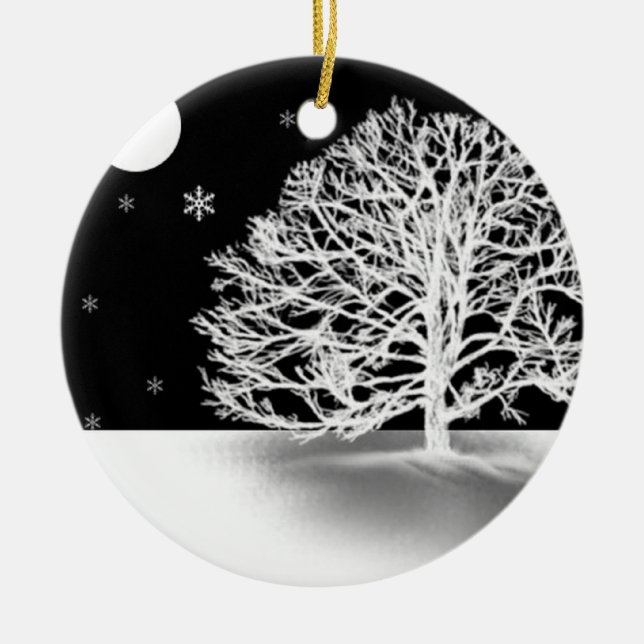 Stille Nachtverzierung Keramik Ornament (Vorne)