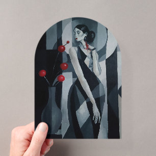 Stille Pulse Art Deco Frau Acryl-Einladung Acryleinladungen