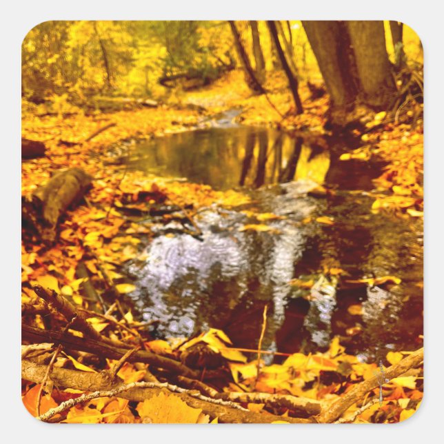 Stille Reflexion Quadratischer Aufkleber (Vorderseite)