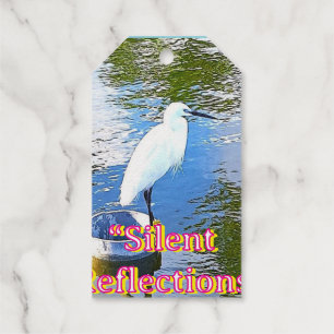 Stille Reflexionen   Weißer Silberreiher-Natur-Ges Geschenkanhänger