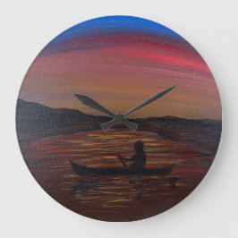 Stille Reise -handgefertigtes Kunstwerk - Wand Große Wanduhr