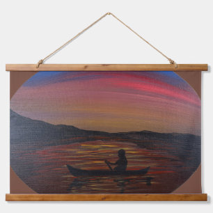 Stille Reise -handgefertigtes Kunstwerk - Wand Wandteppich Mit Holzrahmen