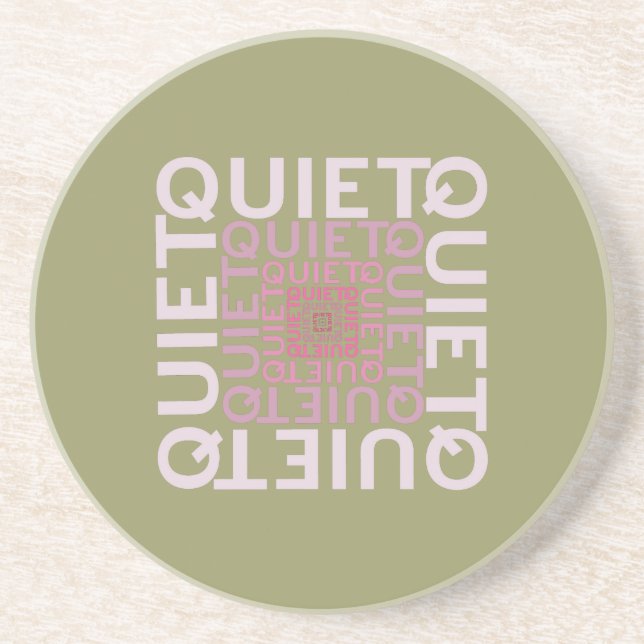 Stille rosa Word-Cloud Untersetzer (Vorne)