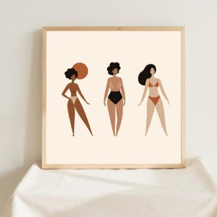 Stille Stärke – Abstrakte feminine Linienkunst XV Poster