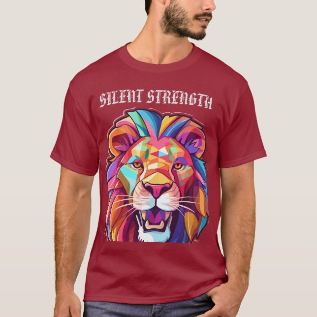 Stille Stärke - Minimales Löwenanteil T-Shirt (Vorderseite)