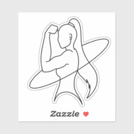 Stille Stärke Minimalistische Frauenlinienkunst Aufkleber