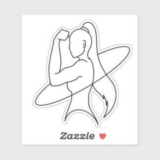 Stille Stärke Minimalistische Frauenlinienkunst Aufkleber
