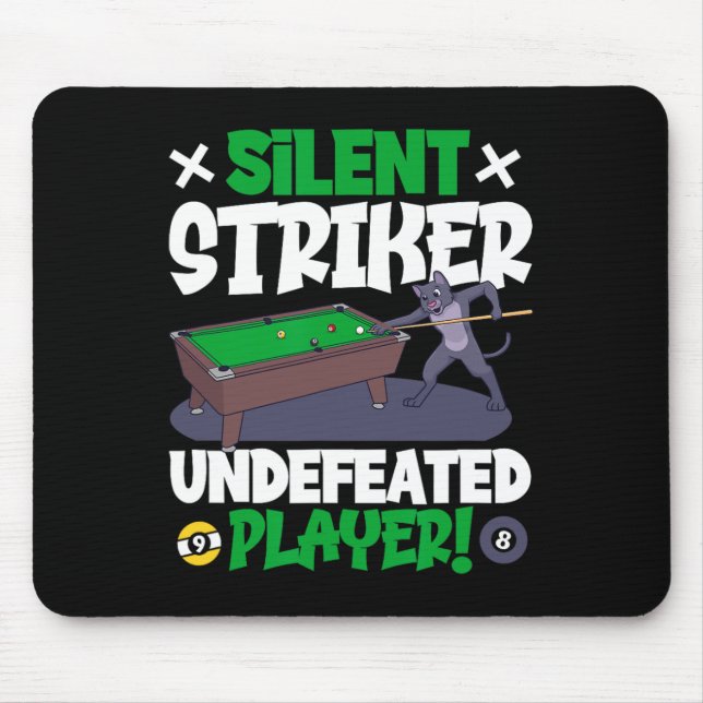 Stille Streiker - Billard und Katze Mousepad (Vorne)