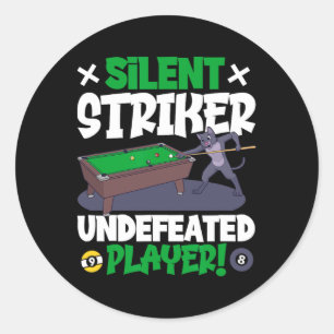 Stille Streiker - Billard und Katze Runder Aufkleber