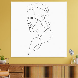 Stille Träne - Minimalistisches Ein-Linien-Portrai Leinwanddruck