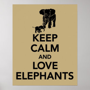 Stille und Liebe behalten Elefanten drucken oder B Poster
