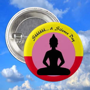 Stille und Meditation Tag/Buddha, Geduld Button
