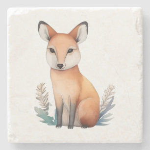 Stille Wächter: Der Serenfox in der Natur Steinuntersetzer