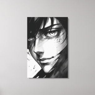Stille Wahrheiten - Ink Portrait der verborgenen E Leinwanddruck