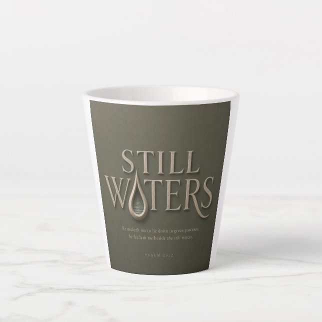 STILLE WASSER | PSALM 23:2 | MILCHTASSE (Vorderseite)