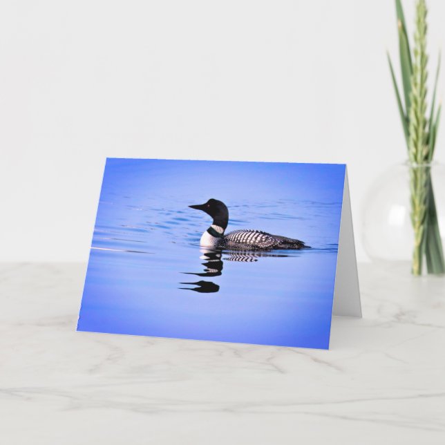 Stille Wunder leere Grußkarte Loon Karte (Vorderseite)