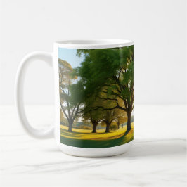 Stille Zeit mit einem großen Baum Kaffeetasse